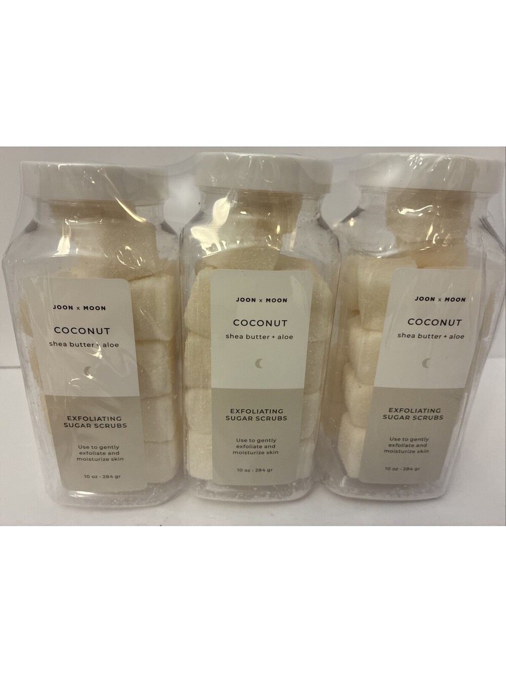 3 Joon X Moon Sugar Cube Scrubs 10 Oz New Sealed - Coconut Shea Butter Aloe